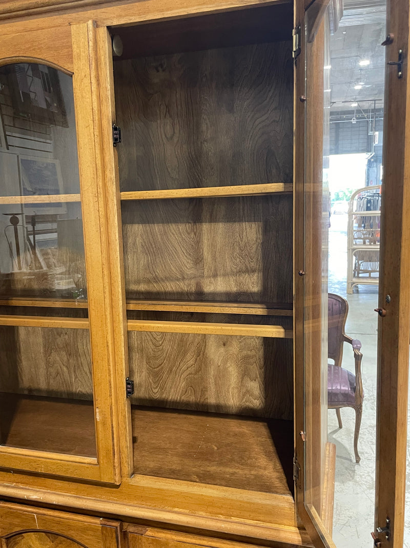 Vintage Wooden Hutch and Buffet Cabinet