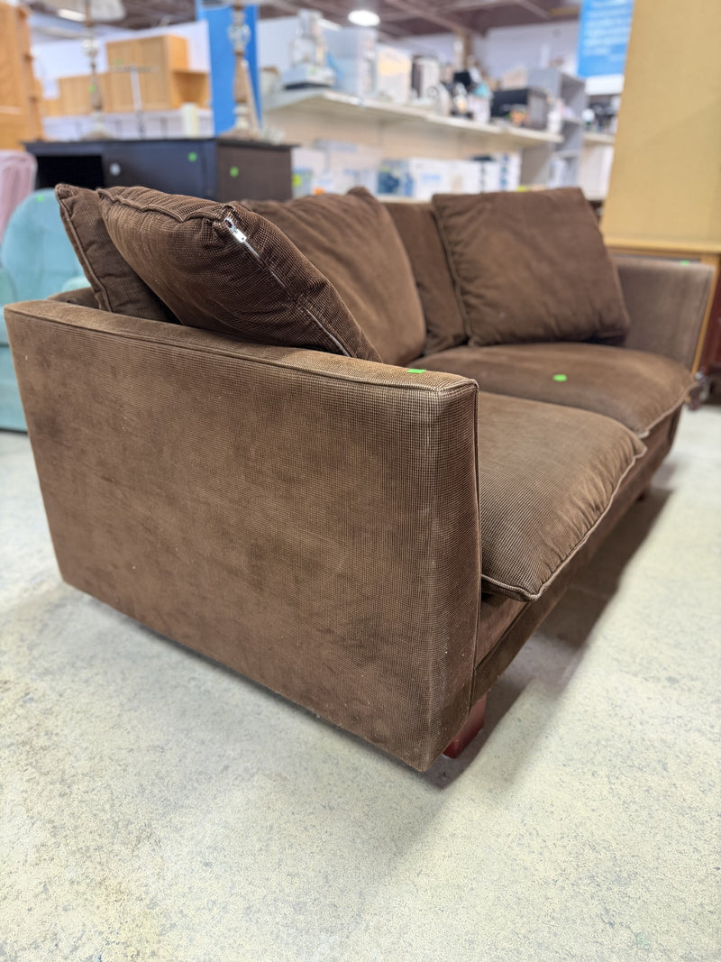 Modern Brown Corduroy Loveseat