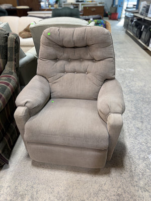 Manual Rocker Recliner in Textured Neutral Fabric