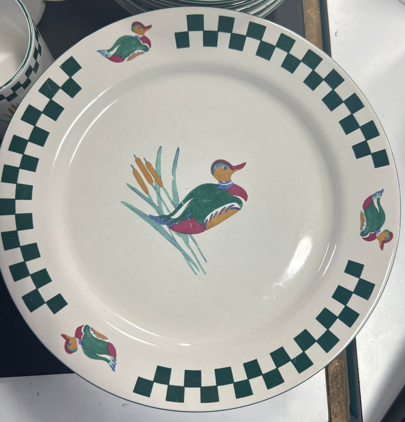 Newcor Stoneware Dining Set - "Cabin Mallard" Pattern