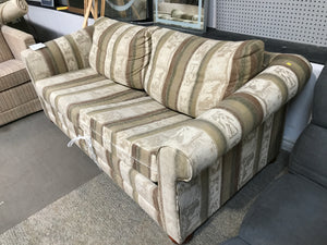 Green and beige love seat sofa bed