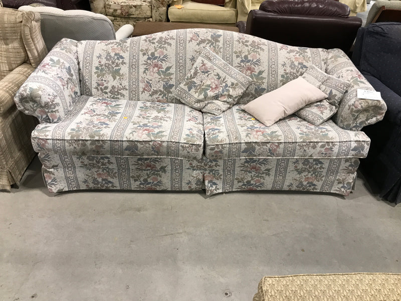 White Floral 3 Seater Couch