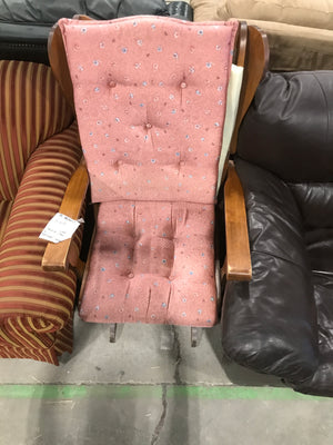 Wood Rocking Chair With Floral Cushion