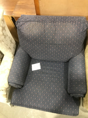 Blue Armchair With Diamond Shaped Patterns