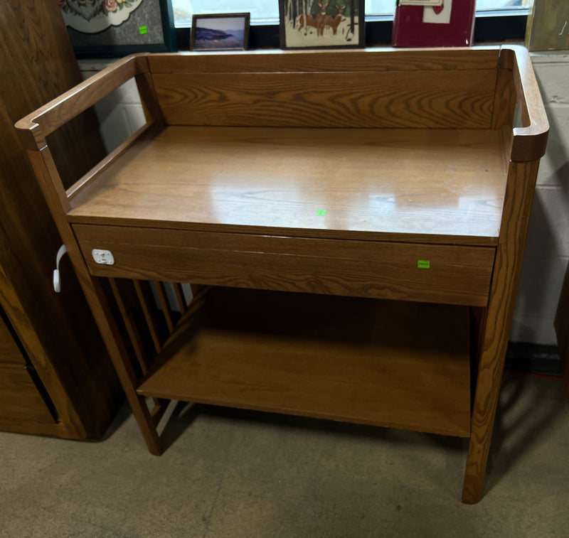 Wood Changing Table with Golden Oak Finish