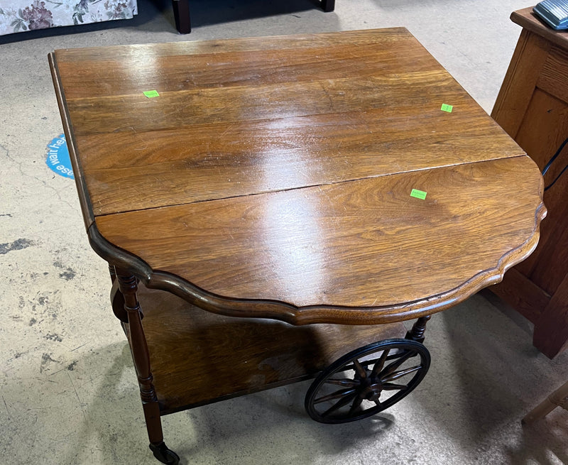 Vintage Drop-Leaf Tea Cart