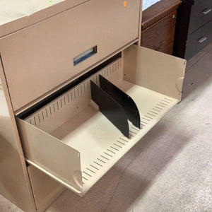 Wide Beige Filing Cabinet
