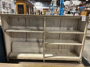 Antique French Provincial Bookcase – Distressed White Finish