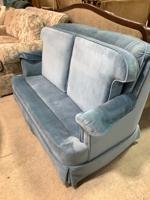 Plush Blue Loveseat