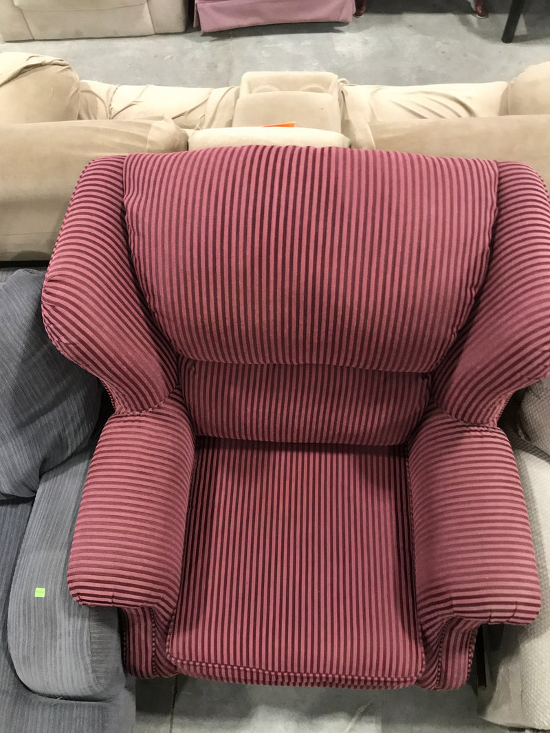 Purple Pinstripe Wingback Armchair