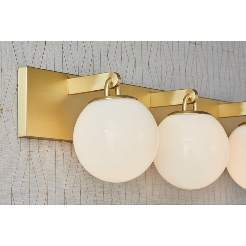 GlucksteinElements Orly 3-Light Vanity Light — Brushed Brass & Opal White Glass