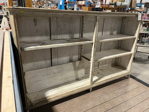 Antique French Provincial Bookcase – Distressed White Finish