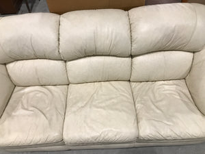 Leather 3 Seater Cream Coloured Couch