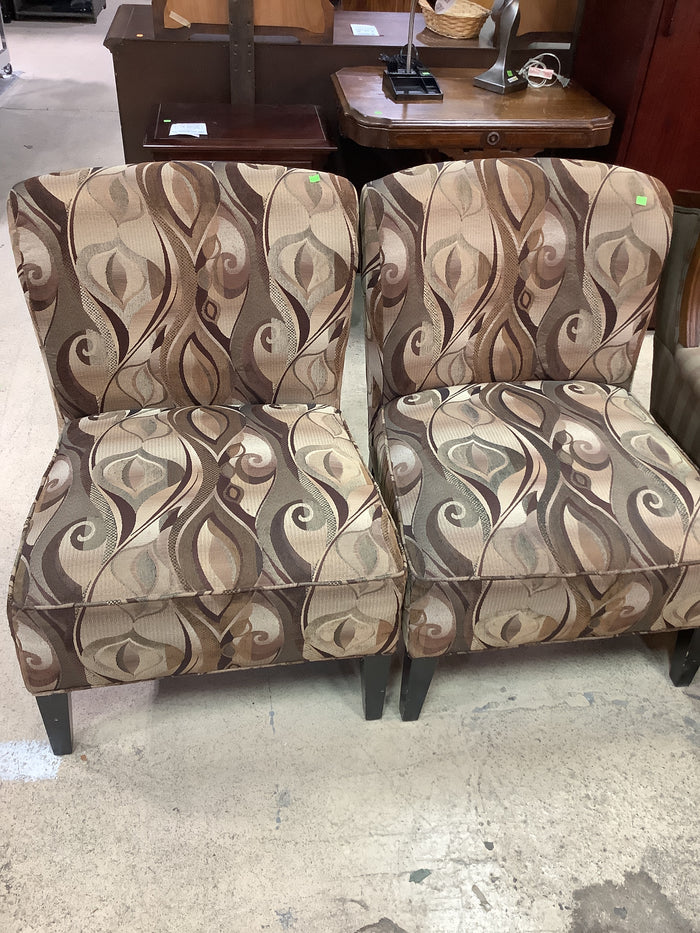 Brown Armless Accent Chair