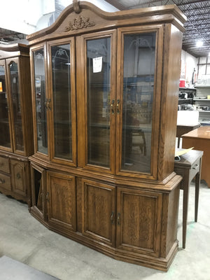 4 Door Buffet & Hutch With Glass Shelves