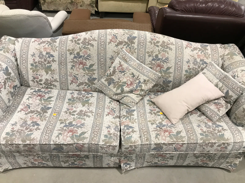 White Floral 3 Seater Couch