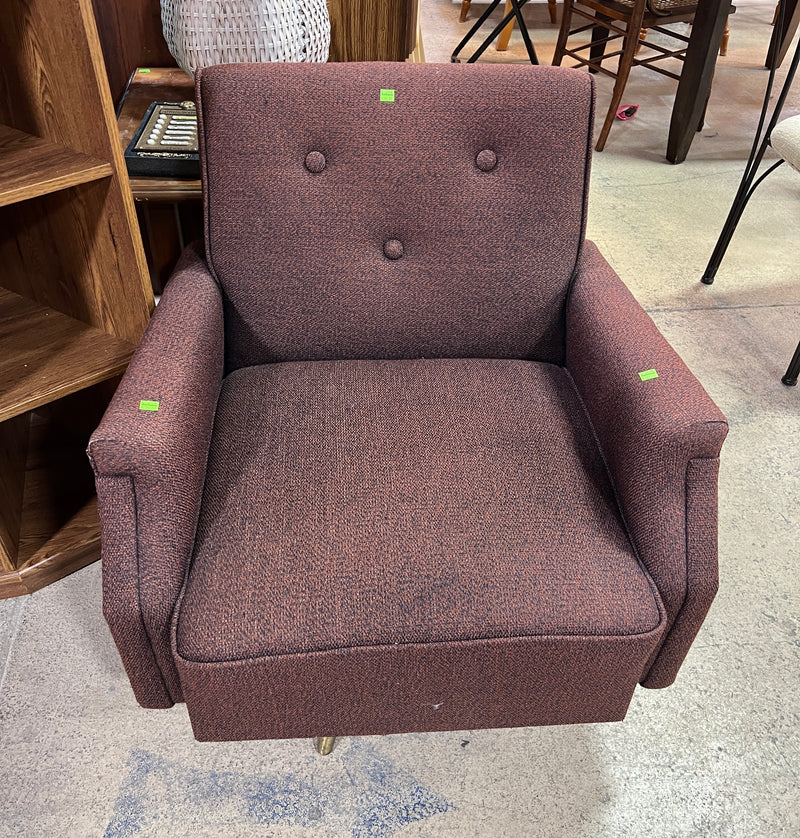 Vintage Mid-Century Modern Swivel Lounge Armchair