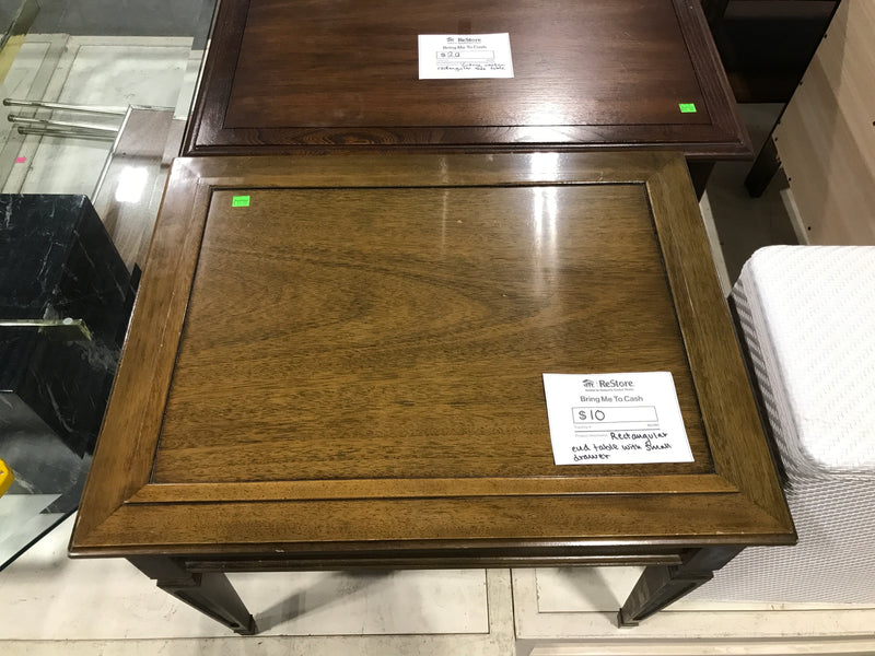 Rectangular End Table With Small Drawer