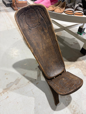 Hand-Carved African Folding Chair