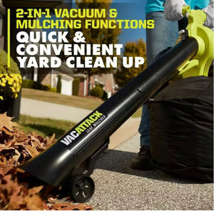 40V Vac Attack Cordless Leaf Vacuum/Mulcher with 5.0 Ah Battery and Charger