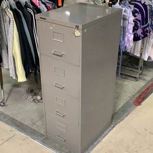 Lockable Grey Filing Cabinet