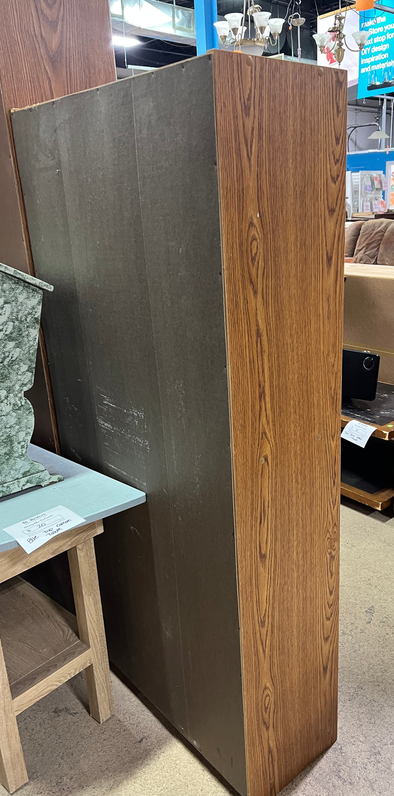 Traditional Brown Wood Glass Display Cabinet