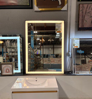 Rectangle LED Mirror with Black Frame