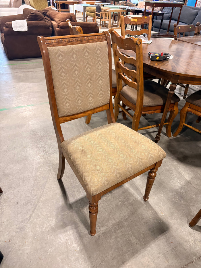 Scallop Printed Vintage Dining Chairs