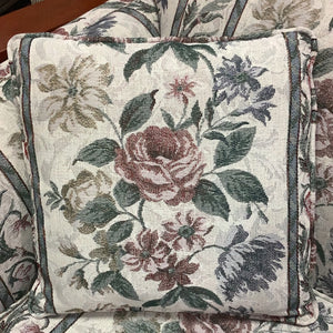 White and Green Floral Sofa