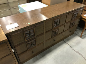 Long Wooden Finished Dresser With 9 Drawers