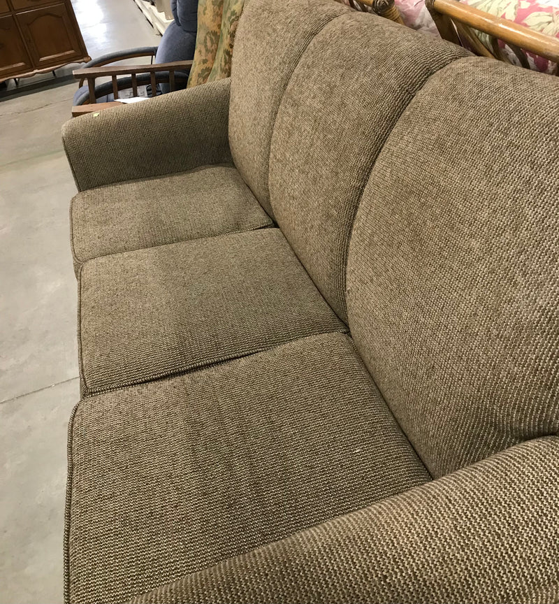 Beige Three Seater Upholstered Sofa