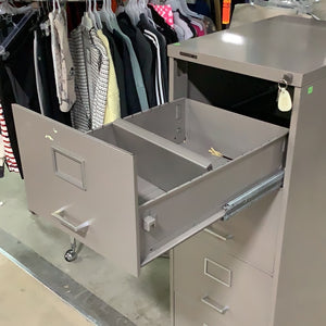 Lockable Grey Filing Cabinet