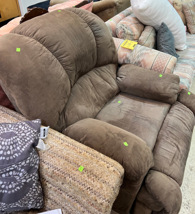 Chocolate Brown Plush Manual Rocker Recliner