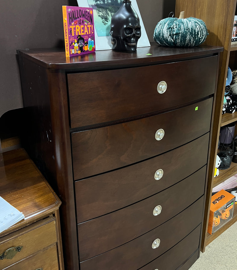Modern Transitional 6-Drawer Highboy Dresser – Dark Espresso Finish