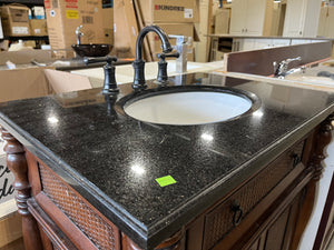 Antique-Style Bathroom Vanity with Granite Top & Sink