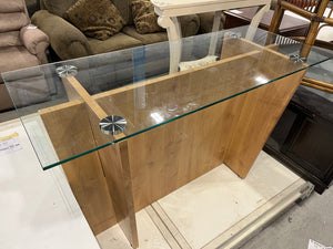 Sleek Modern Glass-Top Console Table