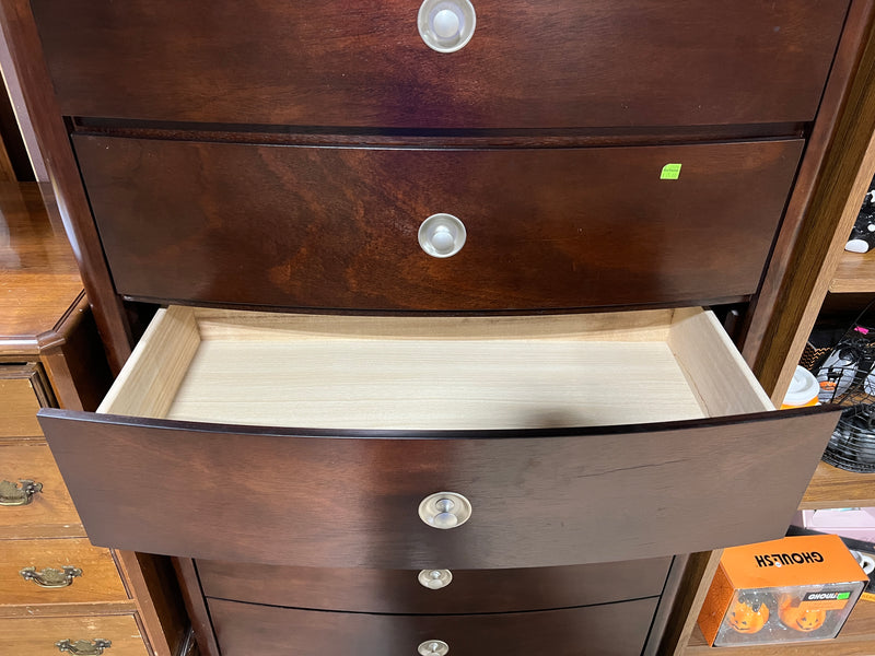 Modern Transitional 6-Drawer Highboy Dresser – Dark Espresso Finish