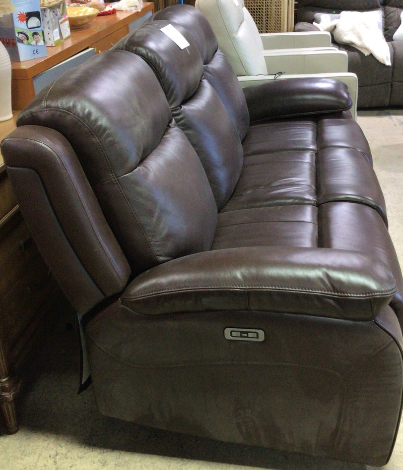 3-Seater Brown Leather Recliner
