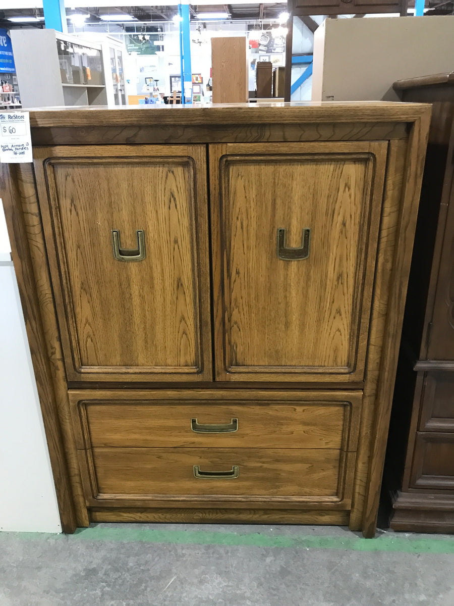MCM Armoire With Brass Handles & Inner Shelving Storage – Habitat for ...