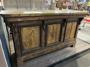 French Brass Top Faux-bois Bar