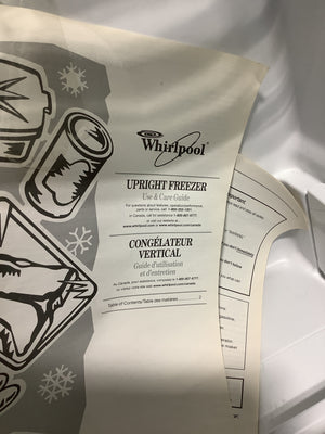 White Whirlpool Upright Freezer