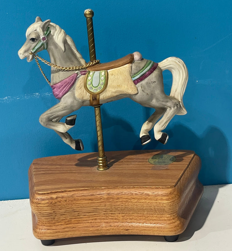 Vintage Carousel Horse Music Box
