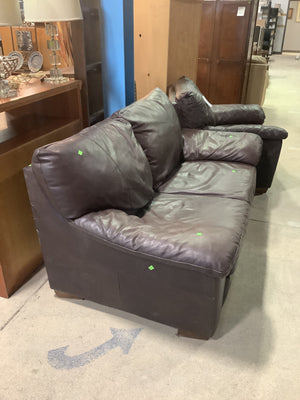 Modern Leather Loveseat