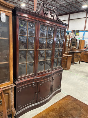 Antique Mahogany Bubble Glass Buffet & Hutch