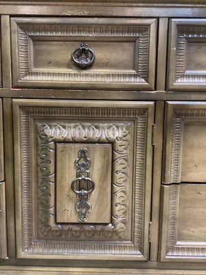9 Drawer Vintage Dresser with Mirror