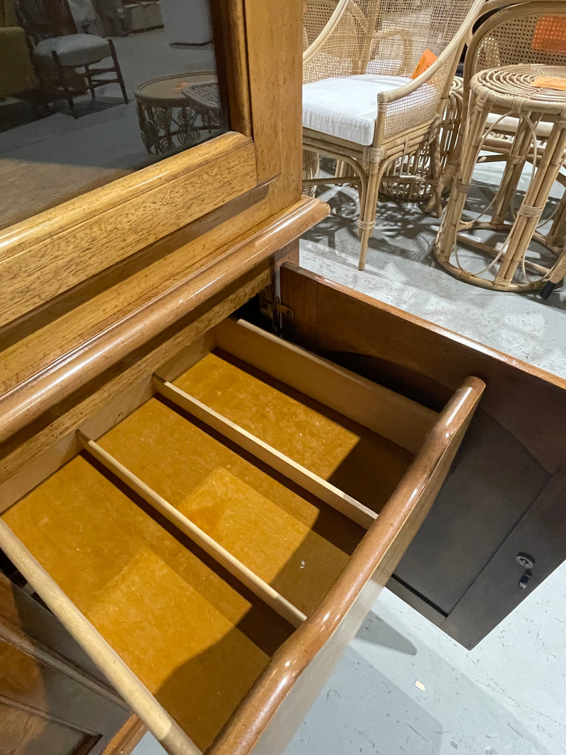 Vintage Wooden Hutch and Buffet Cabinet