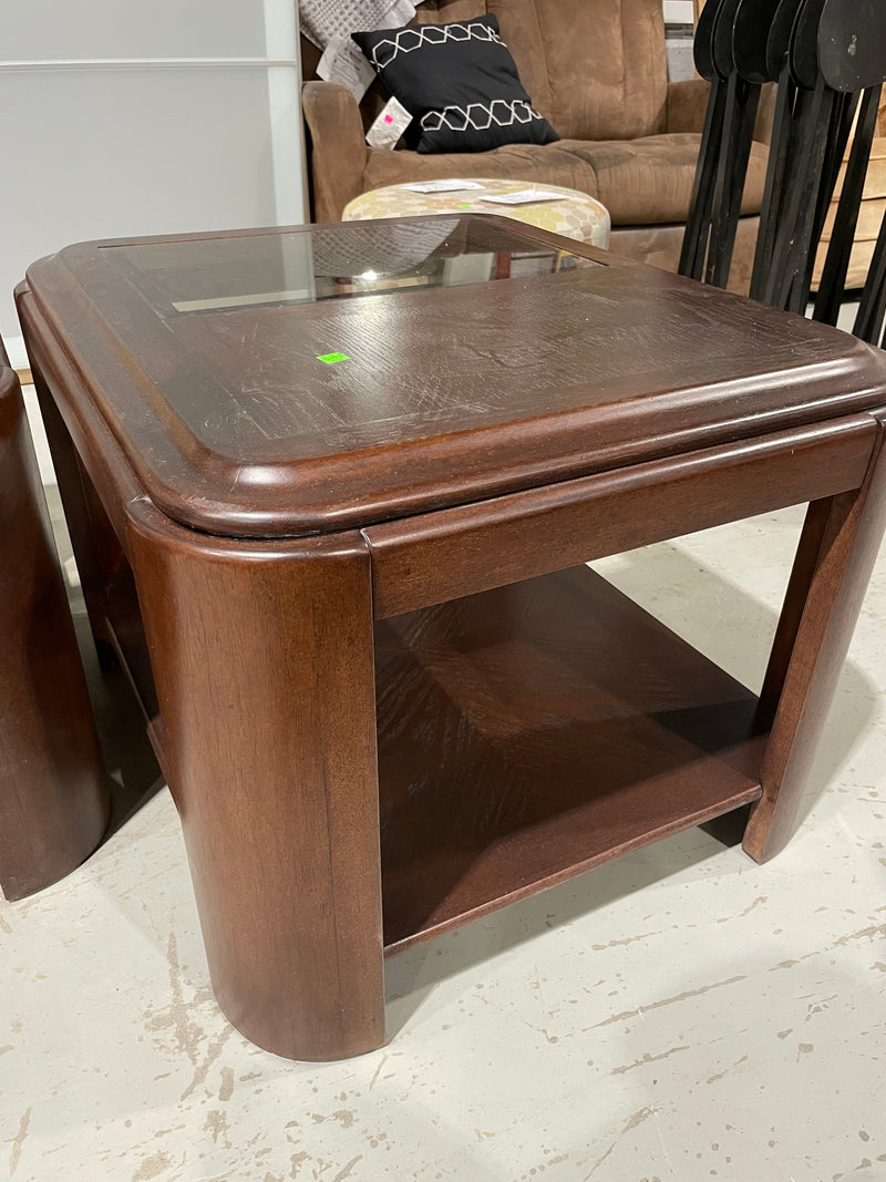 Side Table with Glass Top