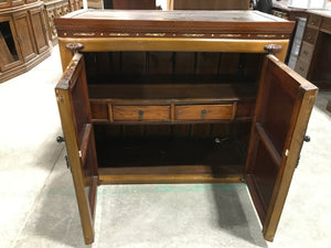 Wooden Side Board With Underneath Shelving Space & 2 Drawers