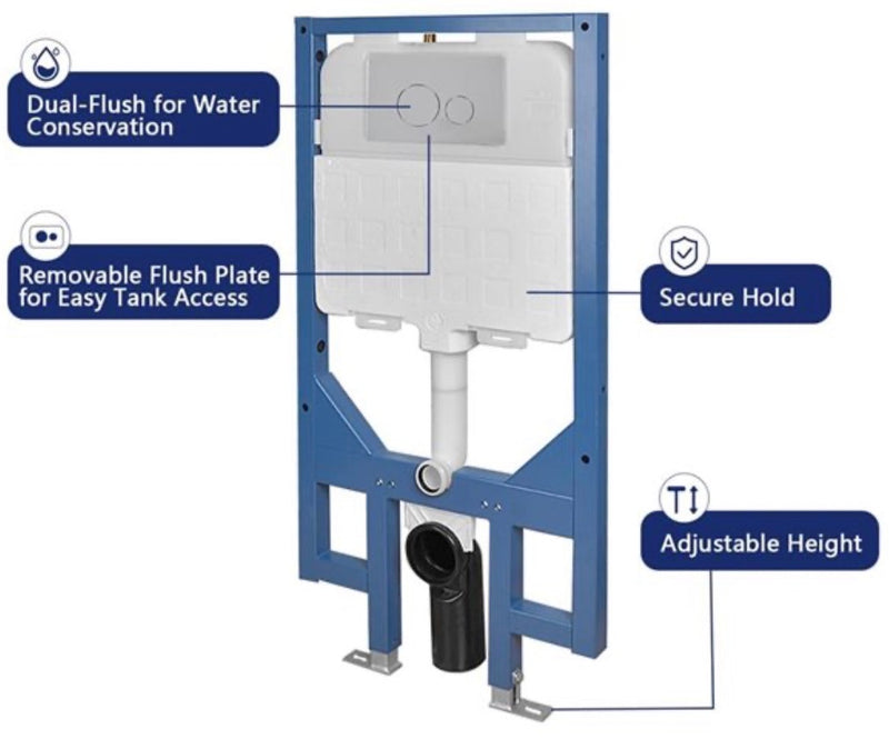 1.1/1.6-GPF Dual Flush Concealed In-Wall Toilet Tank