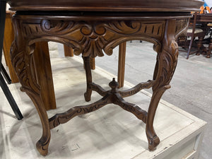 Carved Oval French Style Side Table